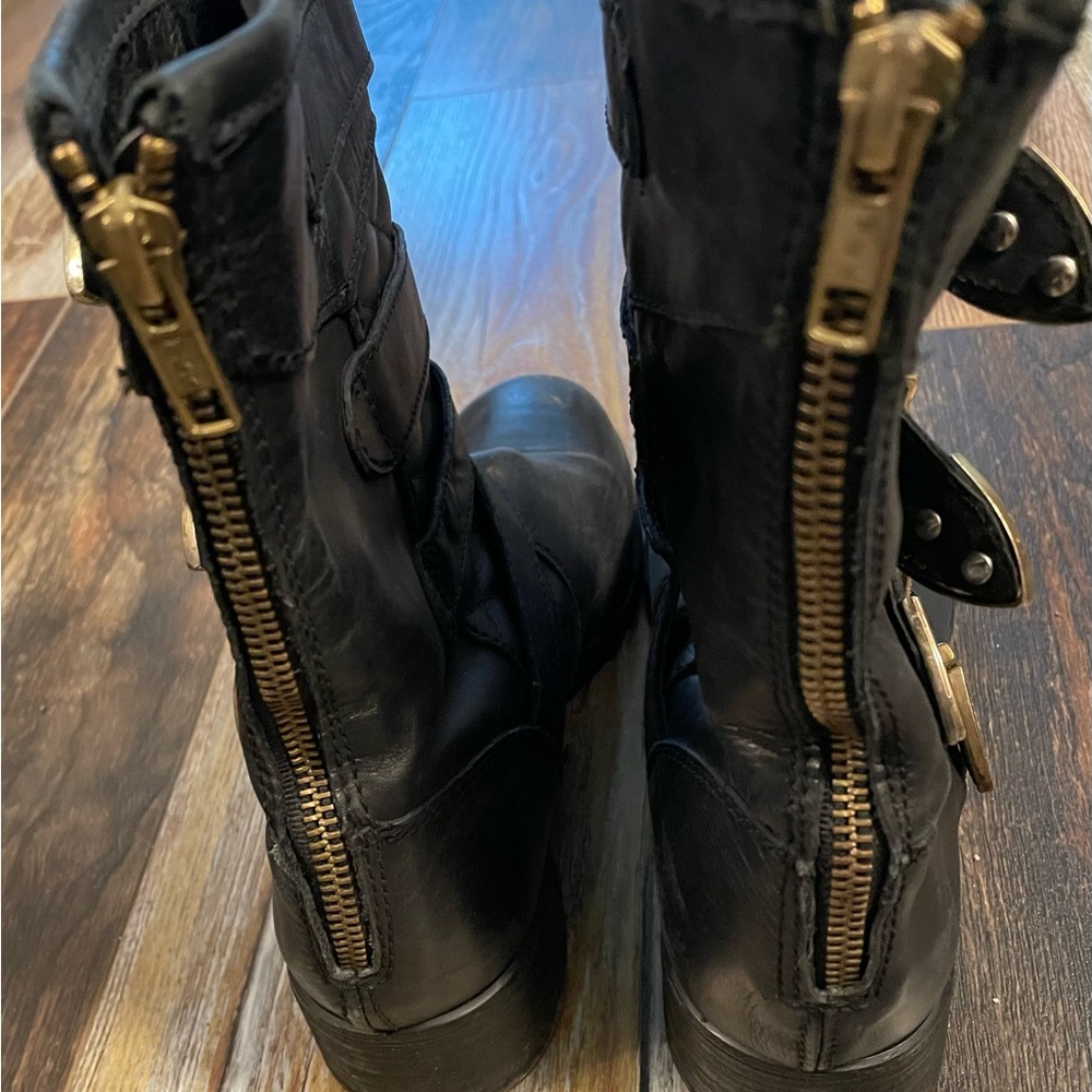 Motorcycle Biker Ankle Boots (leather) by ZIGI Girl - Picture 3 of 7